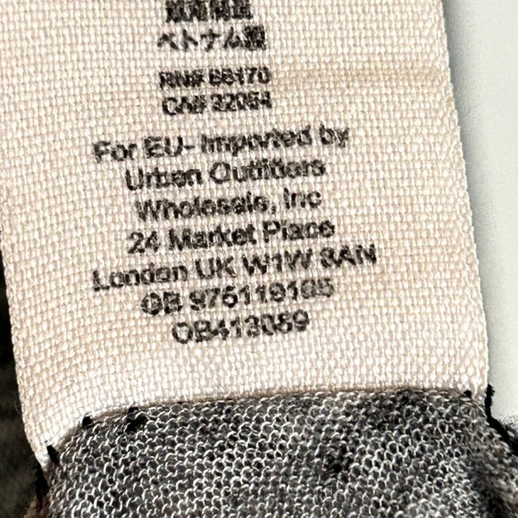 We The Free Womens Top Size Large Heathered Gray Linen Blouse 3/4 Sleeve - Picture 7 of 16